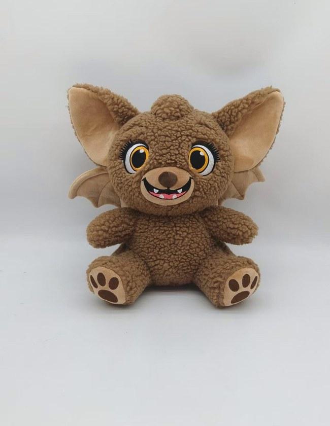 Approved pre-production sample of the bat character plush with soft wings